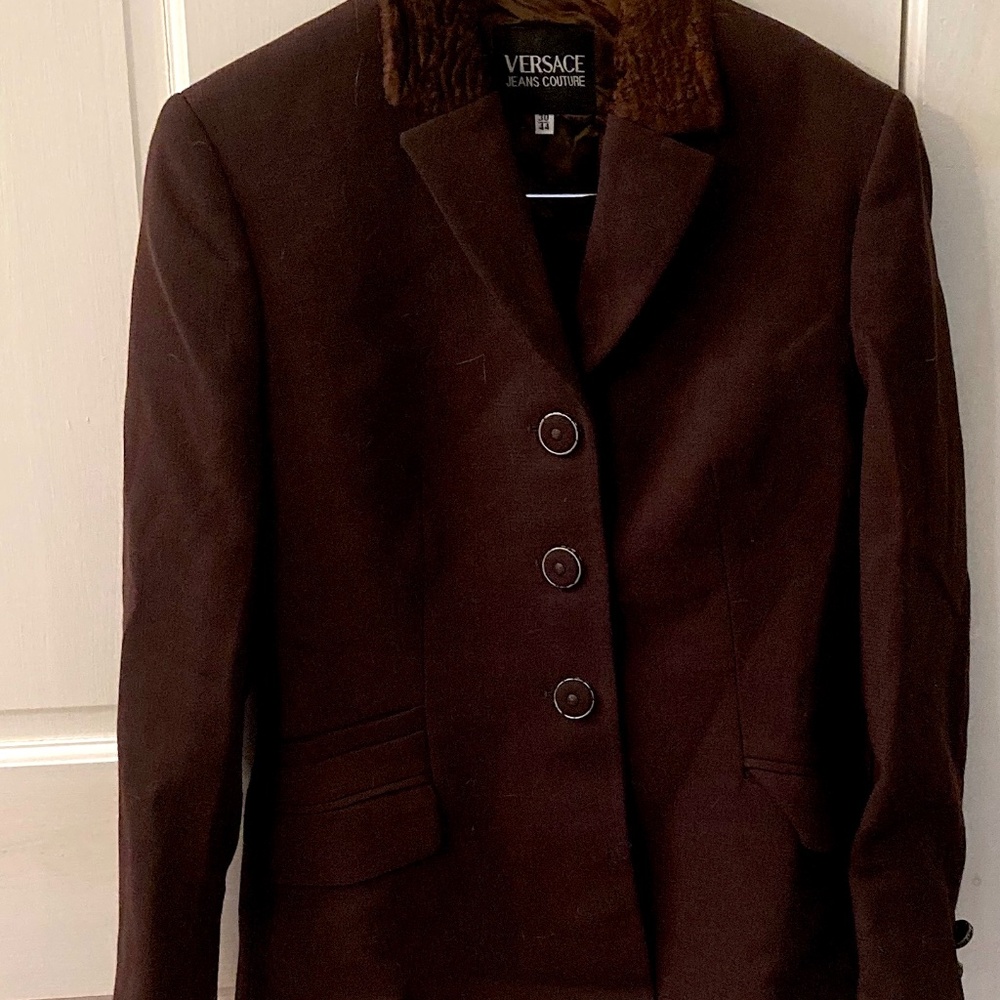 Gorgeous Versace Brown Skirt Suit Size M